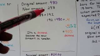 G.E.D. Math 12c, Finding the percent of increase or decrease