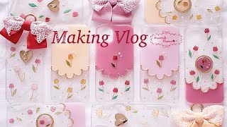 【メイキング動画】チューリップのスマホケース🌷Making Vlog【Handmade】【Smartphone cases】