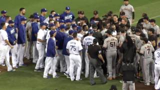 Giants and Dodgers Brawl