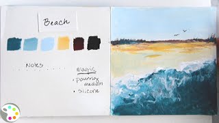 How to Paint a Beach Painting Demo / Daily Art Therapy Painting #27 / Painting with Acrylics
