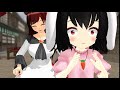 tewi is afraid of the scary wolf