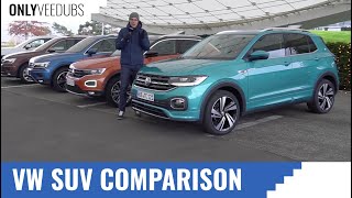 VW SUV comparison Touareg vs Tiguan vs T-Roc vs T-Cross - OnlyVeeDubs VW reviews