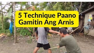 5 Technique Sa Paggamit Ng Arnis Sa Pagdedepensa | Filipino Martial Arts | Arnis Defense Technique