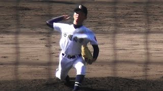 河野哲平 投手(沖尚)　第40回沖縄県高校野球一年生中央大会　決勝　沖尚vs興南　H27.11.23 読谷球場