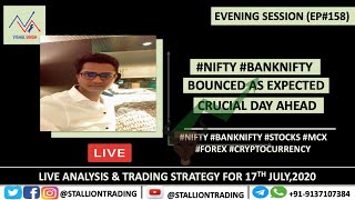 Evening Session(Ep#158) #Nifty #BankNifty bounced as expected I Crucial day ahead I 17th July'20
