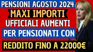 🔴MAXI PENSIONI AGOSTO ,MA SOLO X ALCUNI PENSIONATI CHE HANNO...❗PENSIONI AUMENTI NOTIZIE REDDITO