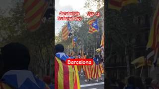 2023年9月11日　バルセロナ　カタルーニャの日　午後から始まった行進。