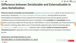 #serilization #exterlization #java Difference between serialization and externalization in java