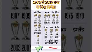 1975 se 2019 तक के विश्व विजेता #ipl #ipl #cricket #odiworld cup2023  #viral #msdhoni