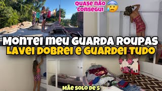 LIMPEZA E ORGANIZAÇÃO NO MEU QUARTO|MONTEI MEU GUARDA ROUPAS SOZINHA😰