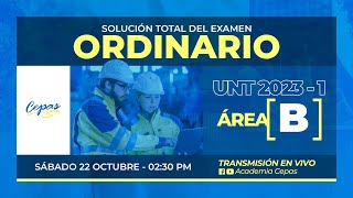 ✅Solucionario examen de admisión UNT 2023 - I | modalidad ORDINARIO | área B