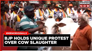 BJP vs Congress | BJP Workers Protest With Cows | Anti-Cow Slaughter Bill | Siddaramaiah | Karnataka