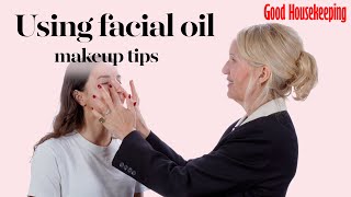 Monika Blunder shows how to use a facial oil in your makeup and skincare routine | Good Housekeeping