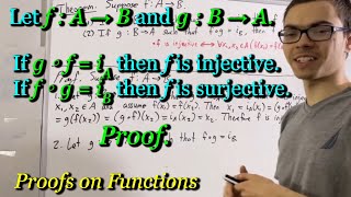 Suppose f : A → B and g : B → A. If g∘f = iA then f is injective. If f∘g = iB then f is surjective.