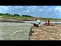 Fishing Video✅ || Traditional boy is fishing using two hooks in the deep current of the river