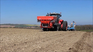 [ DJI - CANON ] Semis de maïs | Massey 7616 | Semoir Monosem 8 rangs | Trémie frontale  Kuhn