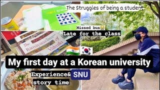 First day of classes at Seoul National University🇰🇷 late for the class😭| Story time and experience🇮🇳