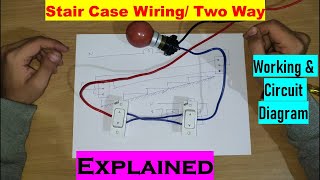 StairCase / Two Way Switch Wiring In Hindi With Circuit Diagram