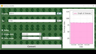 Currency converter written in C++ using Qt Creator framework