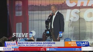 Hilton takes slim lead over Becerra in California governor race