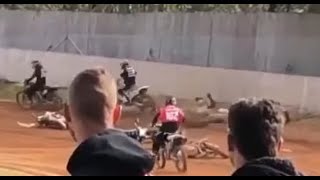 Flat Track Racing and a bad crash at Somersby. Australia