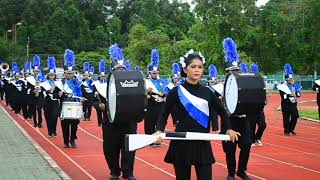 วงโยธวาทิต (K.N.Marching band) นำขบวนพาเหรดเข้าสู่สนาม