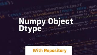 numpy object dtype