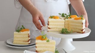 🍊오렌지 쇼트케이크 Orange Short Cake(홈 카페 브이로그Home cafe vlogㅣ아름다운 디저트 영상)ㅣ행복한수지씨