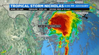 Forecasters Say Tropical Storm Nicholas Winds Could Approach Hurricane Strength Before Landfall On T