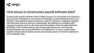 Securing Construction Payroll Data
