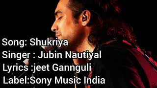 Shukriya lyrics || Jubin Nautiyal || Jeet Gannguli || Sadak 2 || Soul Music ||