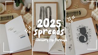 2025 Yearly Bullet Journal Spreads and January Flip Through