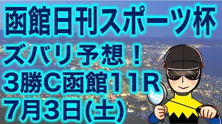 【投資競馬塾】函館日刊スポーツ杯（3勝C）函館11R★ズバリ予想！★7月3日（土）