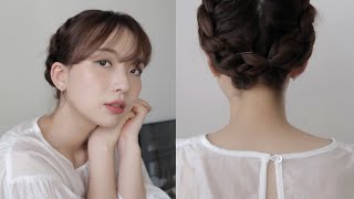 헤어 튜토리얼 | 애매한 중단발 머리땋기 (거지존 극복중,,!) Braided Hair Tutorial