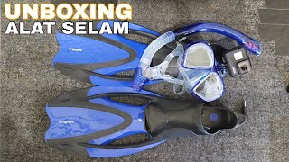 UNBOXING Alat Selam - Masker Selam Snorkel + FIN/Sepatu katak