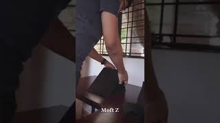 Portable desk setup with Moft Z | iPad + Laptop