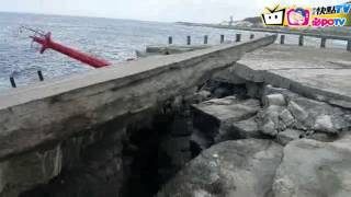 【即時】莫蘭蒂肆虐綠島  南寮漁港紅燈塔嚴重傾斜