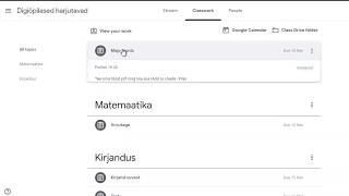 Google Classroom - ülesannete lahendamine (õpilasele)