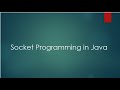 Socket Programming in Java