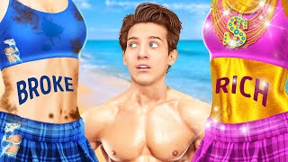 RICH vs BROKE Summer Hacks at the Beach - How to Become Popular with Gadgets | Funny by La La Life