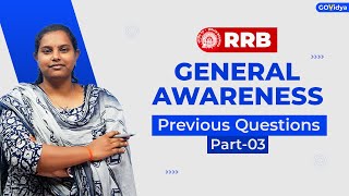 RRB General Awareness | Previous Questions Part_03 | GOVidya #rrb_ntpc #rrb_railway #rrbjeclasses