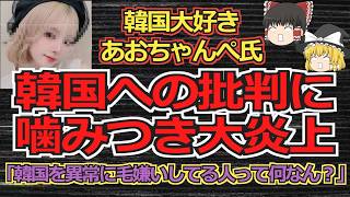 【ゆっくり動画解説】ツイフェミあおちゃんぺ氏、韓国への批判に噛みつきまくって大炎上する