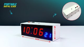 Build an Amazing Digital Clock - It doesn't look small at all, it uses 1 inch 7- segment display.