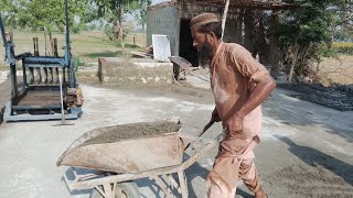 Concrete Block Making Process | 3 Workers Hard Work | High Quality Blocks Manufacturing 2026