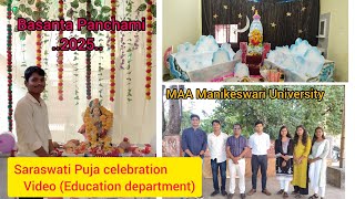 Saraswati Puja celebration video of Education department (Maa Manikeswari University)