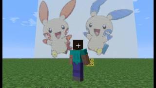 Minecraft art - Plusle and Minun