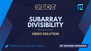 Subarray Divisibility | Video Solution | CSES Problemset | Sorting and Searching