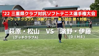 第42回三重県クラブ対抗ソフトテニス選手権大会 決勝リーグ 　萩原・松山晃（グッチクラブＡ）ｖｓ濱野・伊藤（DIME）