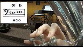 Concert B-Flat Chromatic Scale - Euphonium, Baritone Horn, & Tuba Demo & Note Map