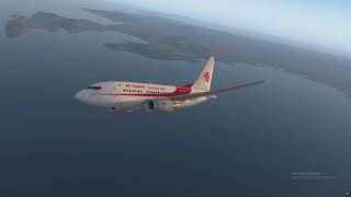 Air Algérie 737-600: Challenging Crosswind Departure from Alghero-Fertilia (X-Plane 11)